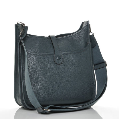 Hermes Taurillon Clemence Evelyne III GM Bleu Orage 3 of 7