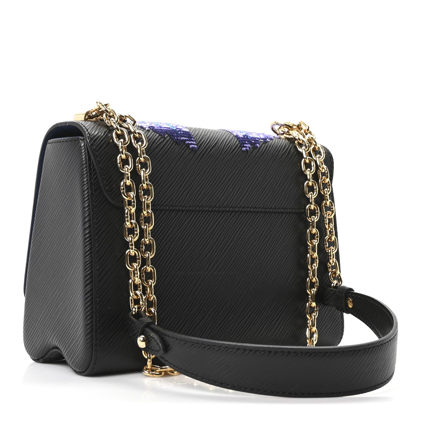 Epi Sequin Bird Twist Shoulder Bag MM Black