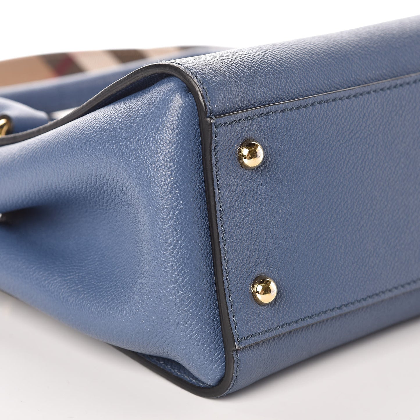Soft Grain Calfskin Small Buckle Tote Steel Blue