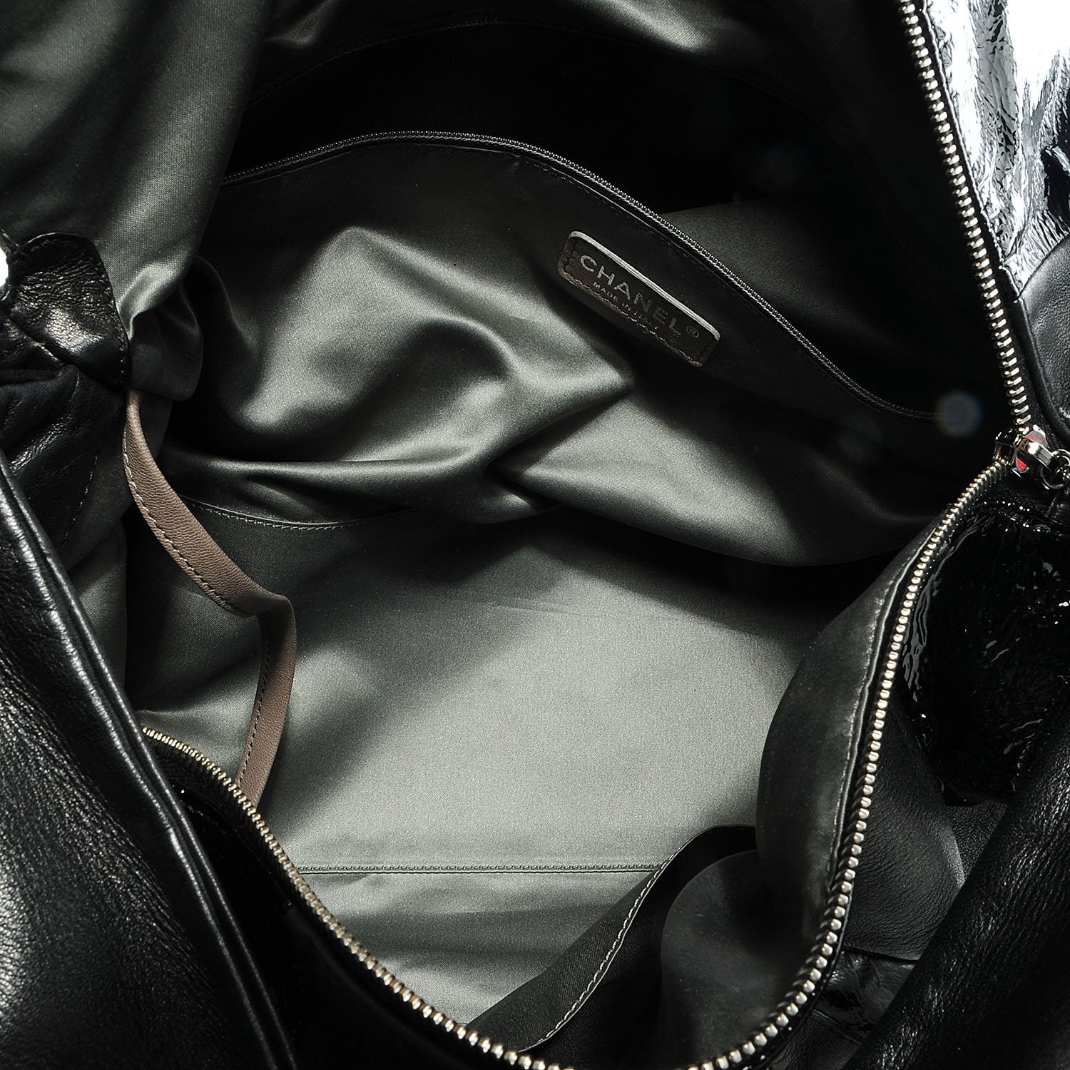 Chanel Patent Patchwork Brooklyn Hobo Black 5 of 7