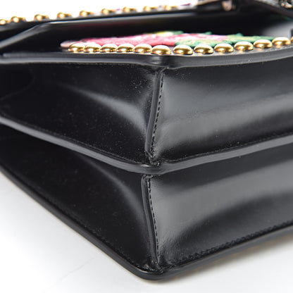 Gucci Calfskin Floral Embroidered Studded Small Dionysus Shoulder Bag Black 14 of 16