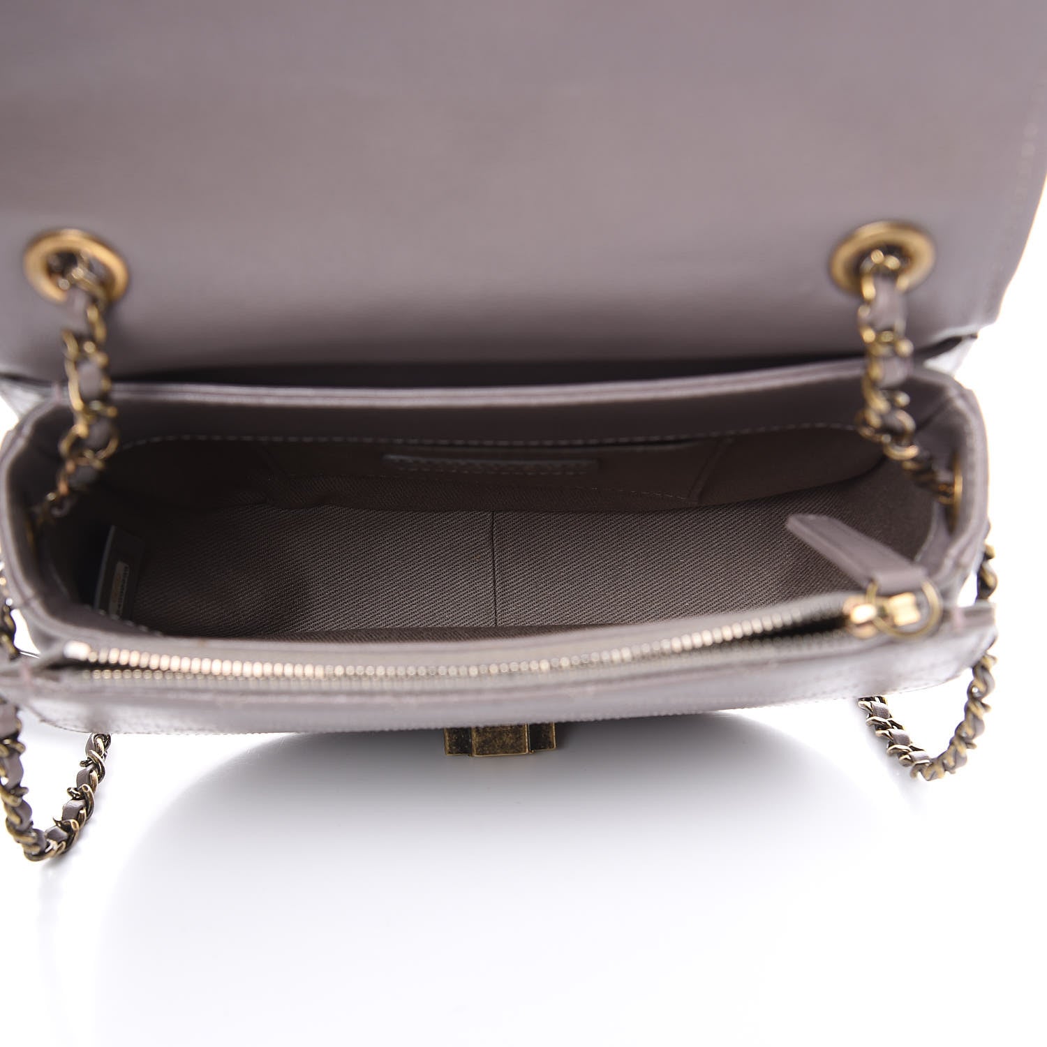 Chanel Shiny Calfskin Goatskin Quilted Small Coco Curve Messenger Flap Grey 5 of 14