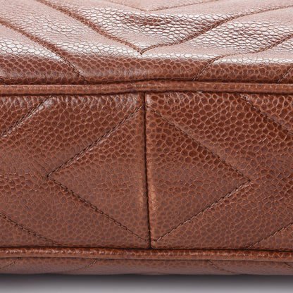 Chanel Caviar Chevron Quilted Tassel Camera Case Brown 15 of 17