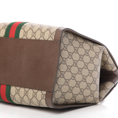 Gucci GG Supreme Monogram Web Medium Ophidia Tote Bag Brown 7 of 10
