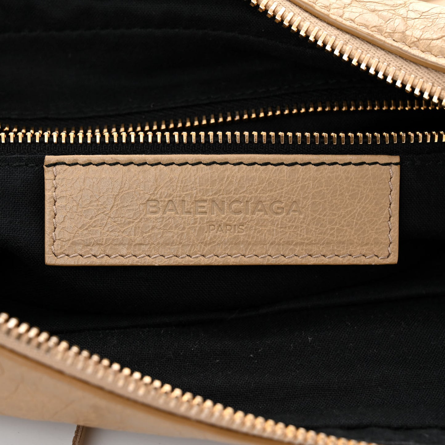 Agneau Classic Gold Hardware XS Reporter Crossbody Beige Sable