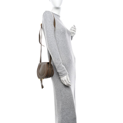Chloe Grained Calfskin Small Marcie Saddle Bag Anchor Grey 2 of 18