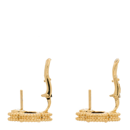 Van Cleef & Arpels 18K Yellow Gold Black Onyx Vintage Alhambra Earrings 3 of 5