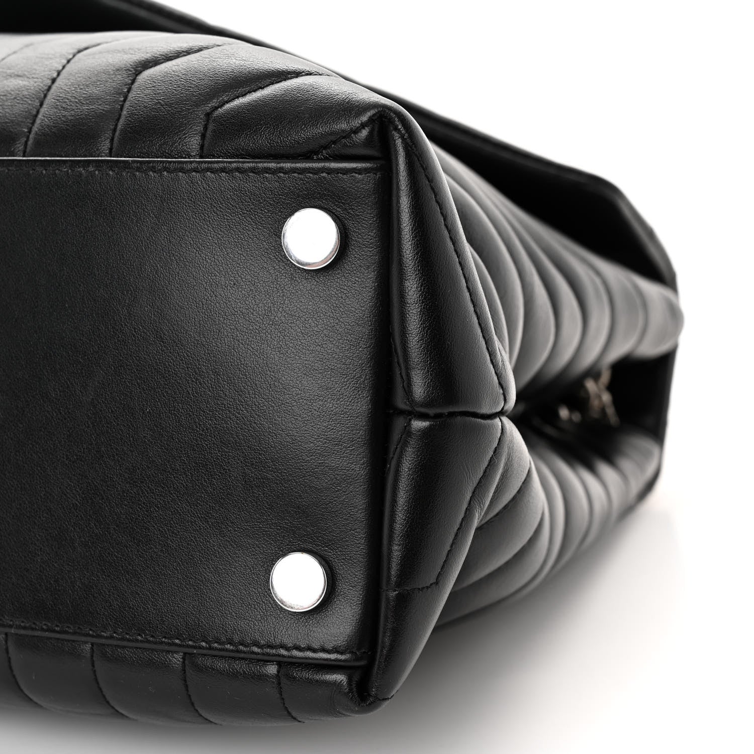 Saint Laurent Calfskin Y Quilted Monogram Large Loulou Chain Satchel Black 9 of 9