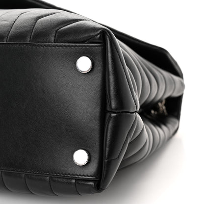 Saint Laurent Calfskin Y Quilted Monogram Large Loulou Chain Satchel Black 9 of 9
