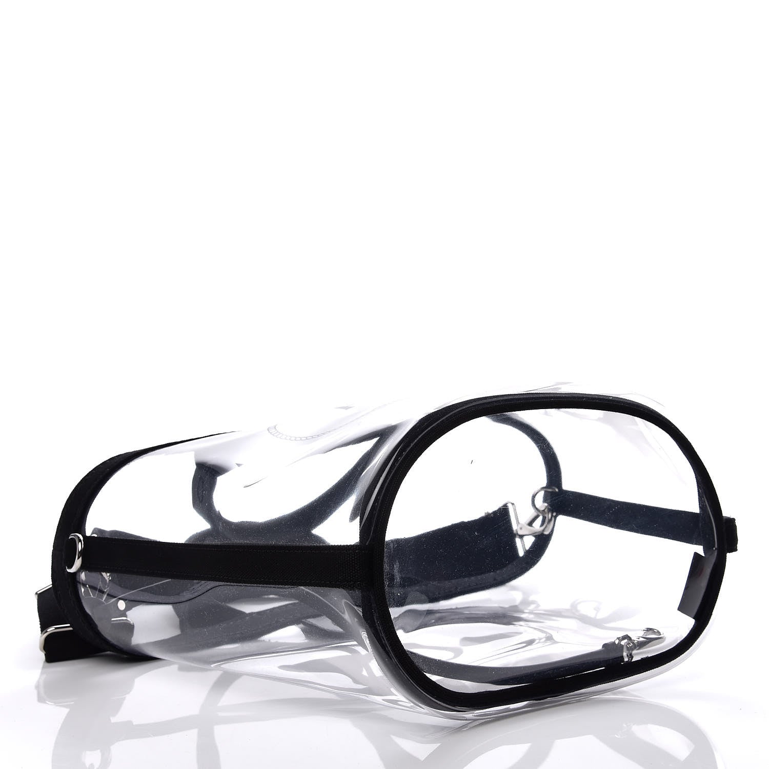 Prada Plexiglass Canapa Small Shopper Tote Black 5 of 8