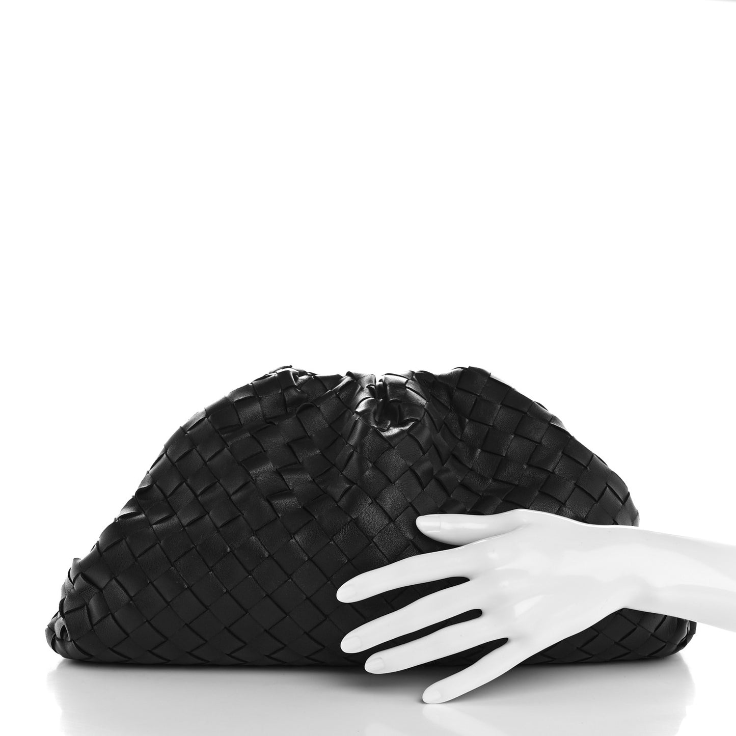 Nappa Maxi Intreccio The Pouch Oversized Clutch Black