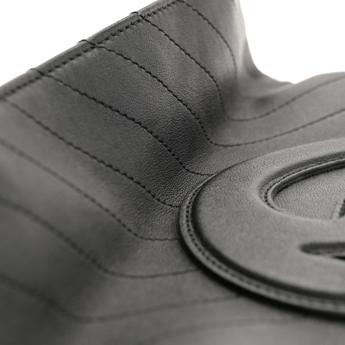 Sakai Be Green Calfskin Diagonal Stitched Small Blondie Tote Black