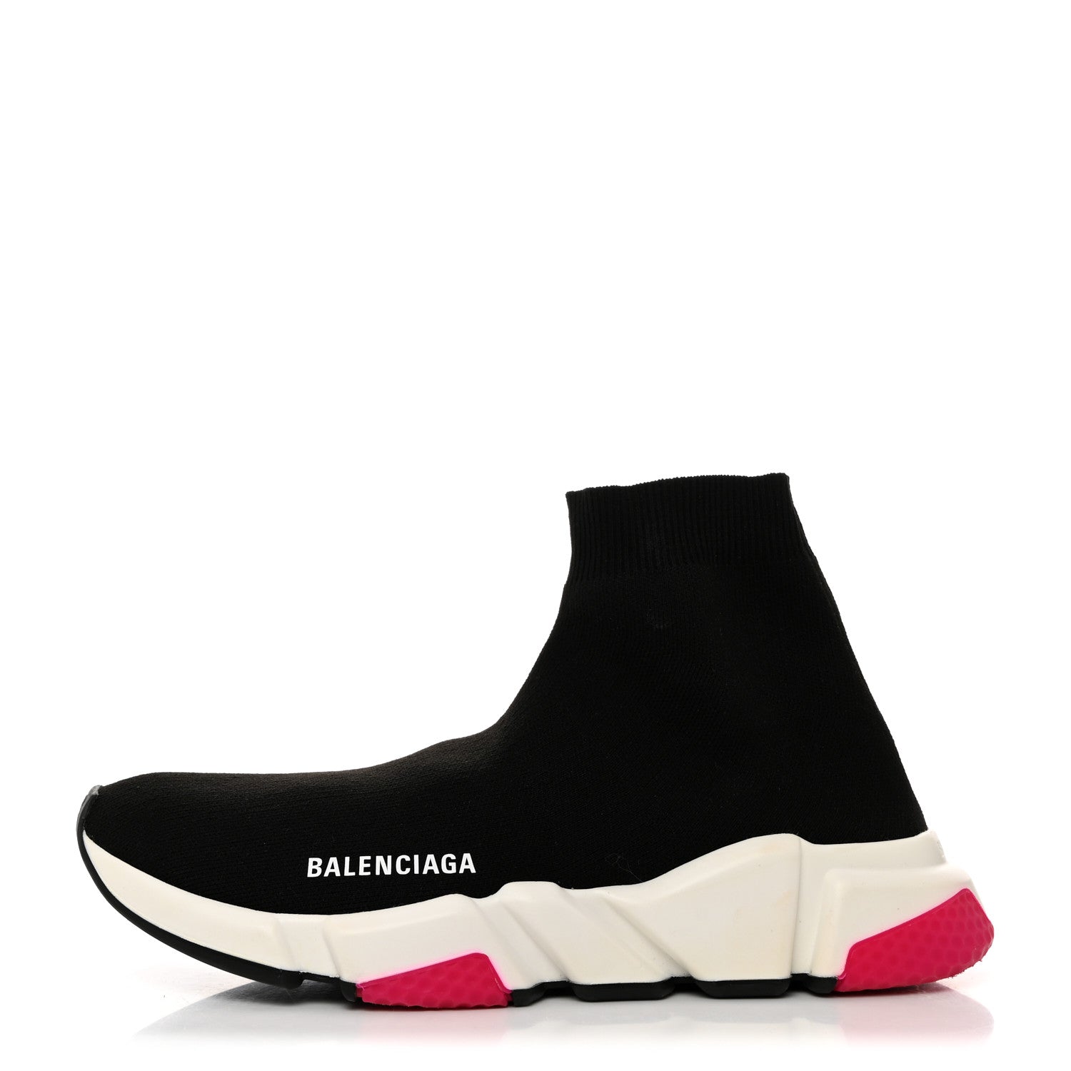 Balenciaga Neoprene Knit Womens Speed Sneakers 40 Black Pink 1 of 8