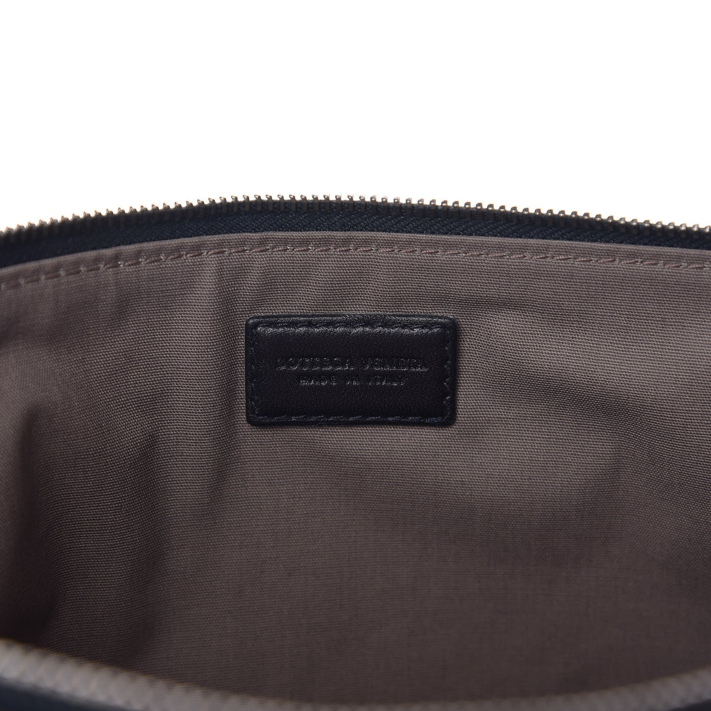 Nappa Intrecciato Large Flat Zip Biletto Pouch Black