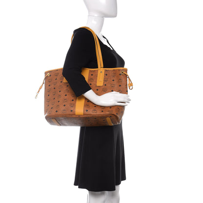 MCM Visetos Medium Liz Reversible Shopper Tote Cognac Yellow 2 of 15