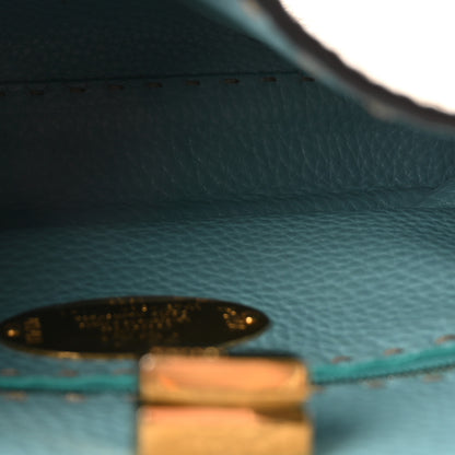 Fendi Cuoio Romano Selleria Bi-Color Mini Peekaboo Iconic Satchel Beige Blue 5 of 9