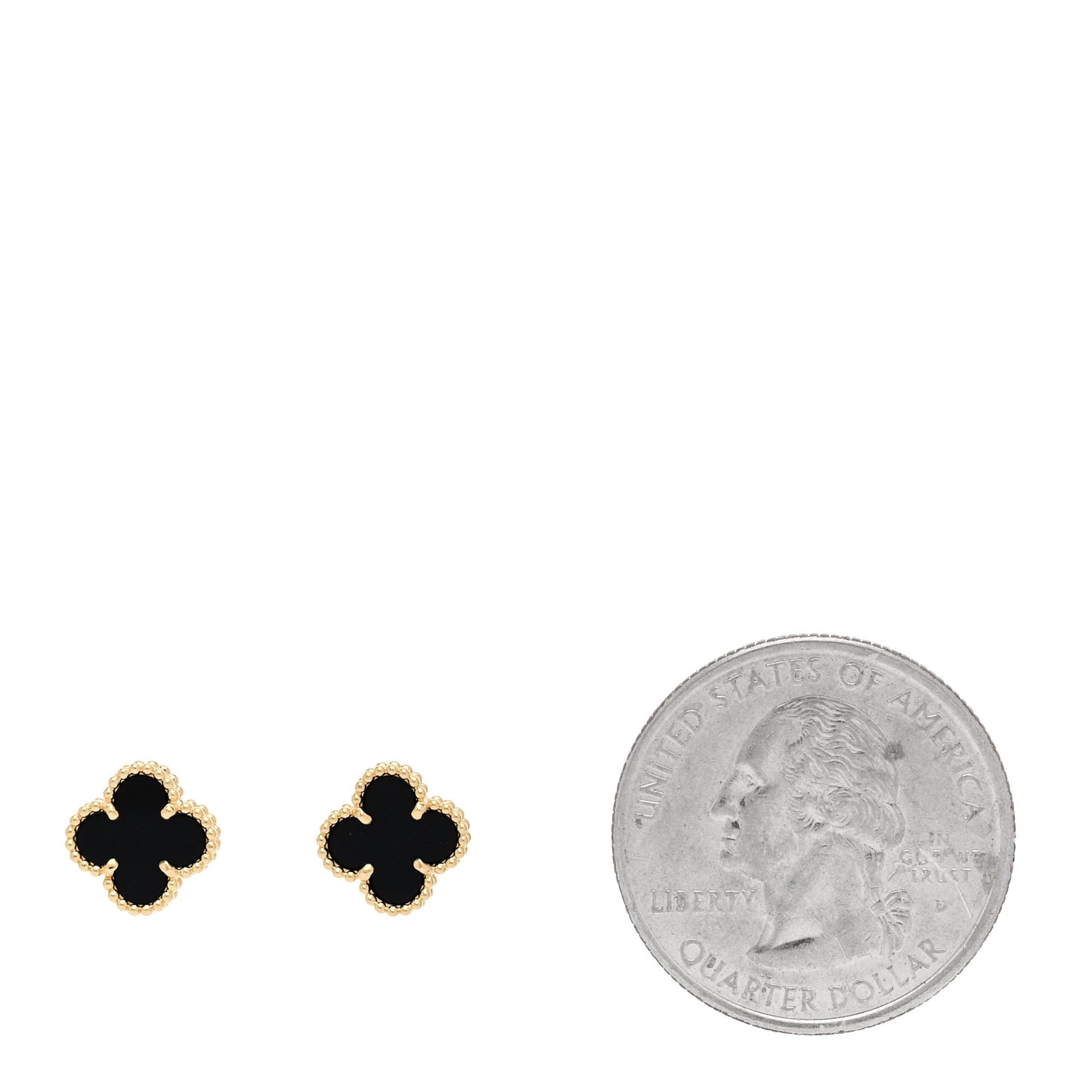 18K Yellow Gold Black Onyx Sweet Alhambra Earrings