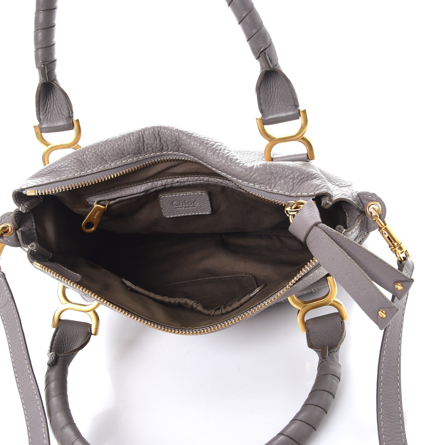 Calfskin Medium Marcie Satchel Cashmere Grey