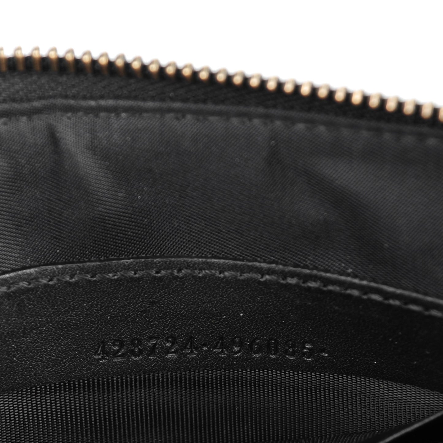 Calfskin Animalier Zip Wristlet Pouch Black