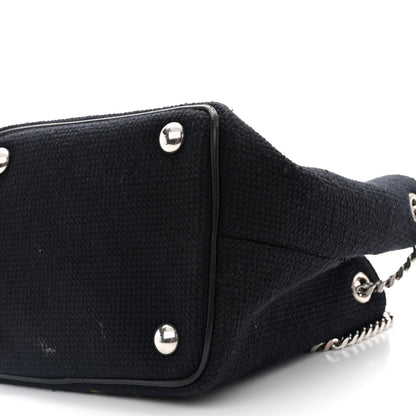 Saint Laurent Woven Wool Embroidered Baby Emmanuelle Bucket Bag Black 6 of 9