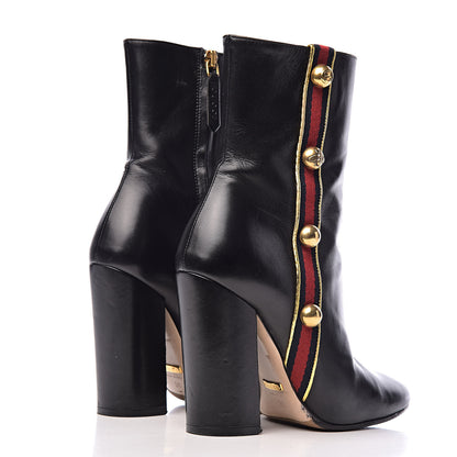 Gucci Malaga Kid Web Carly Mid Calf Boots 36 Black 4 of 14