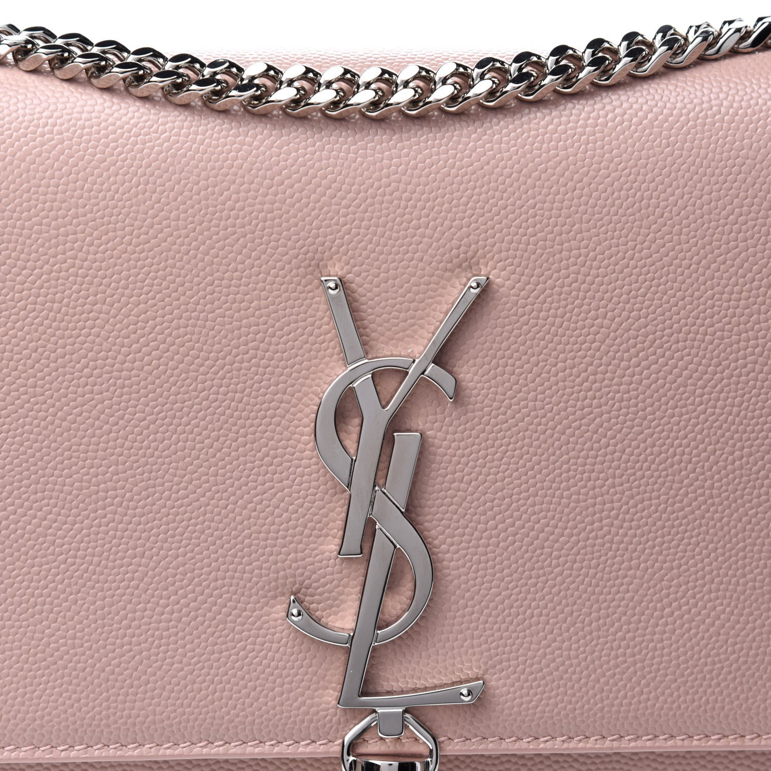 Saint Laurent Grain De Poudre Small Classic Monogram Kate Tassel Satchel Pale Blush 10 of 11