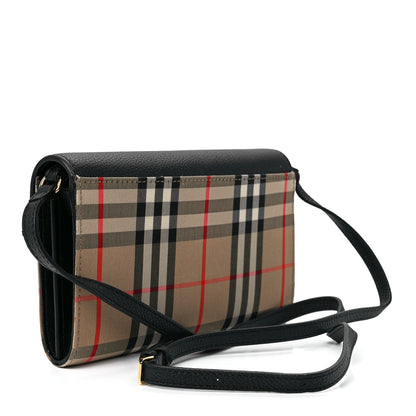 Burberry Grainy Calfskin Vintage Check Wallet With Detachable Strap Black 3 of 10
