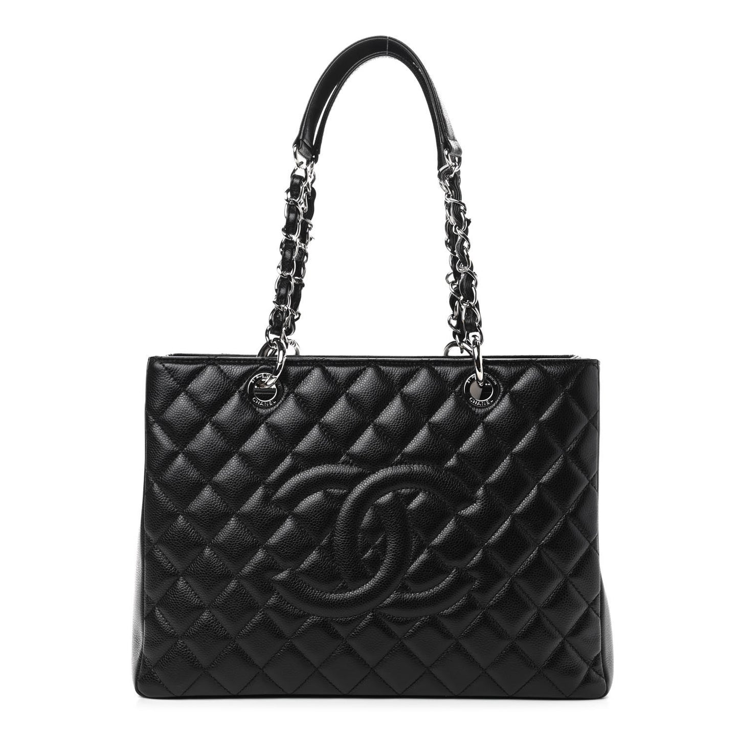 Caviar Quilted Grand Shopping Tote GST Black