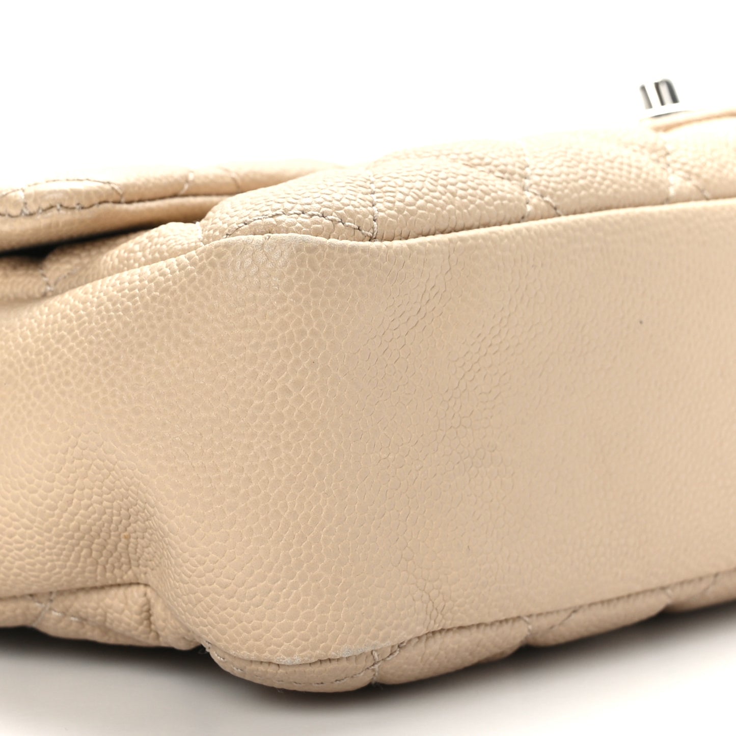 Caviar Quilted Jumbo Easy Flap Beige
