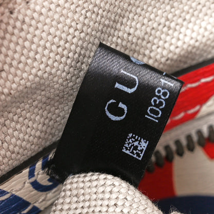 Gucci X ADIDAS Shangai Calfskin Web Trefoil Interlocking G Mini Duffle Bag Red White Blue 8 of 11