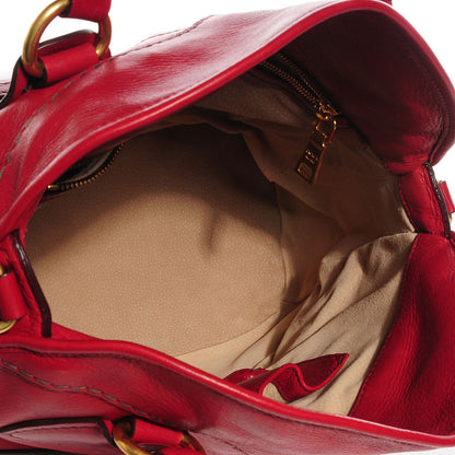 Prada Cervo Shine Dome Satchel Amaranto 5 of 11
