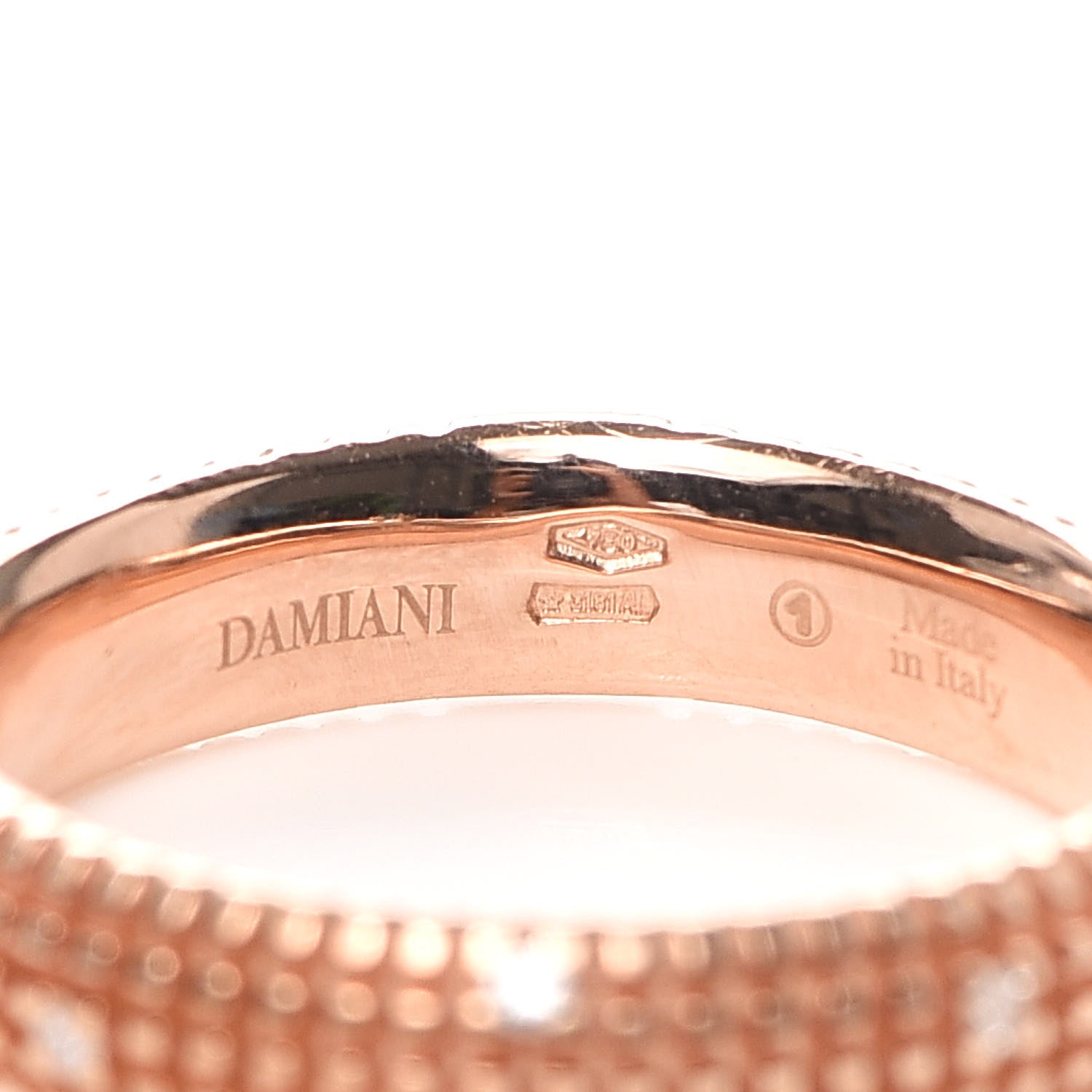 Damiani 18K Rose Gold Diamond Metropolitan Ring 53 6.5 4 of 4
