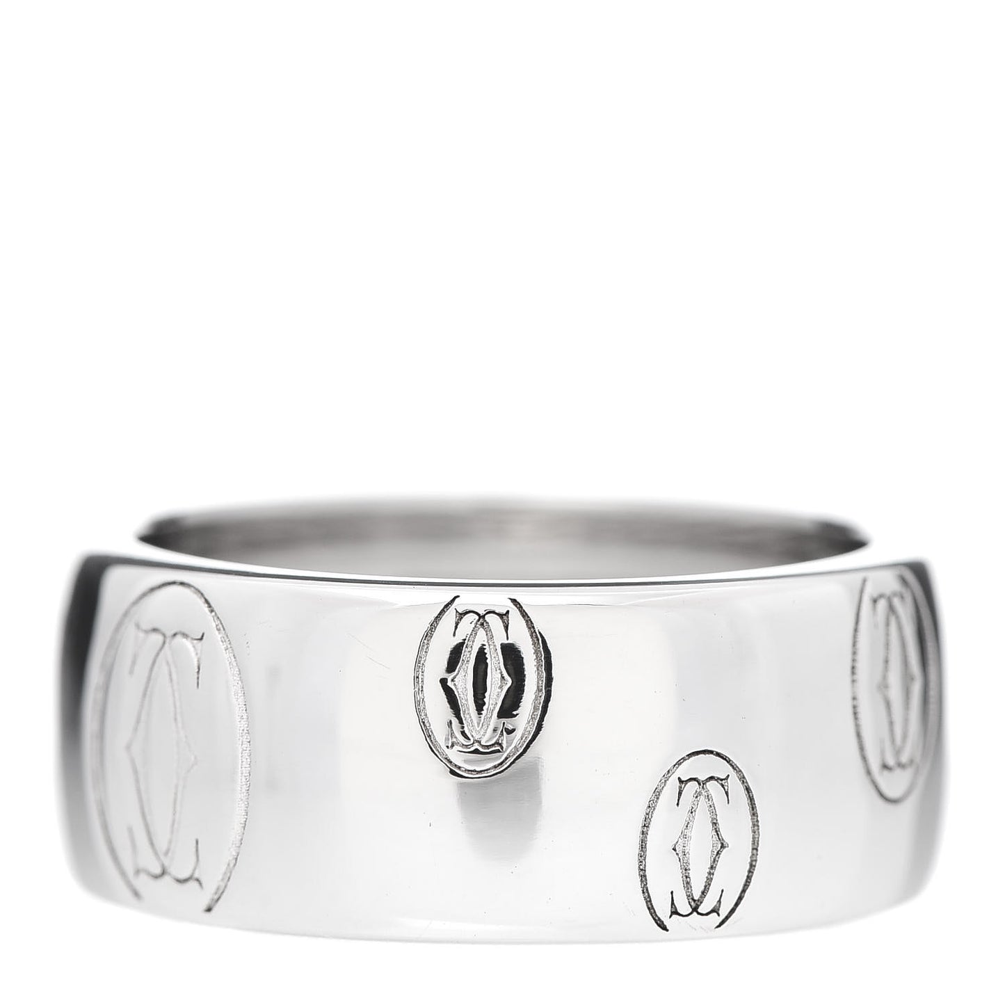18K White Gold 8mm Happy Birthday Band Ring 51 5.75