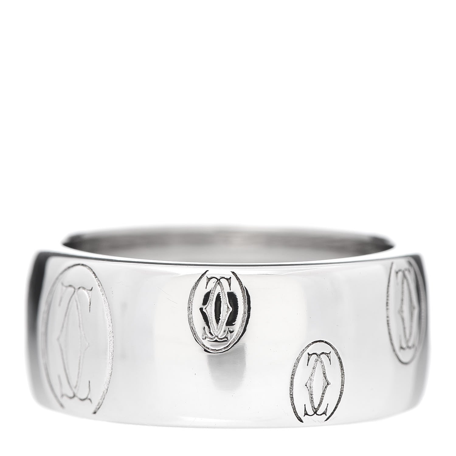 Cartier 18K White Gold 8mm Happy Birthday Band Ring 51 5.75 3 of 6