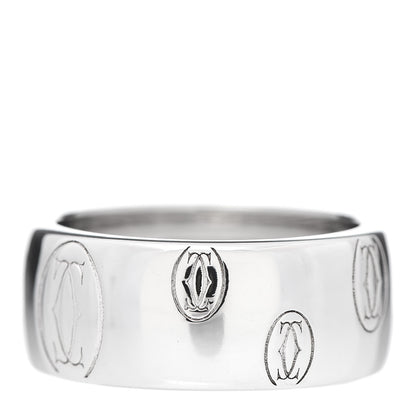 Cartier 18K White Gold 8mm Happy Birthday Band Ring 51 5.75 3 of 6
