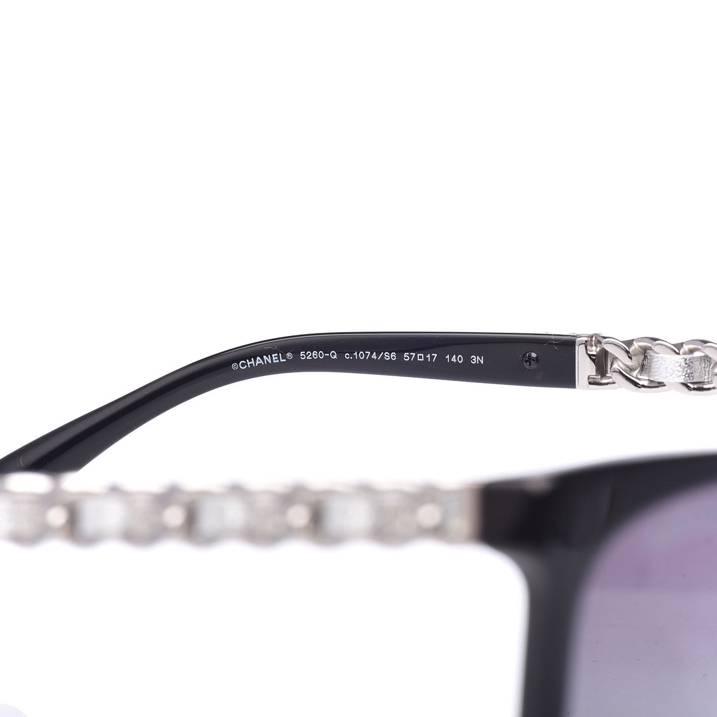 Cat Eye Chain Polarized Sunglasses 5260-Q Black