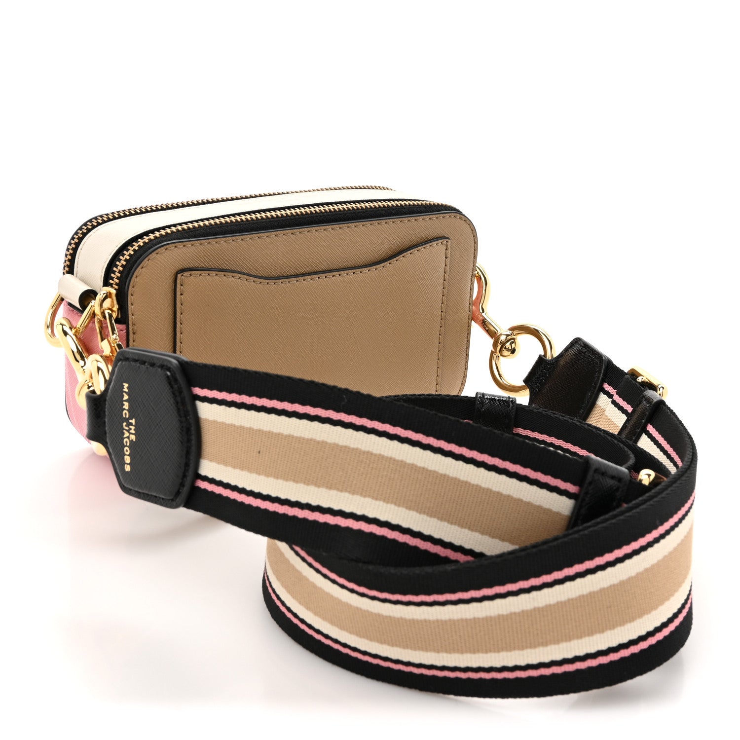 Marc Jacobs Saffiano Small Snapshot Camera Bag Beige Pink Multicolor 3 of 10