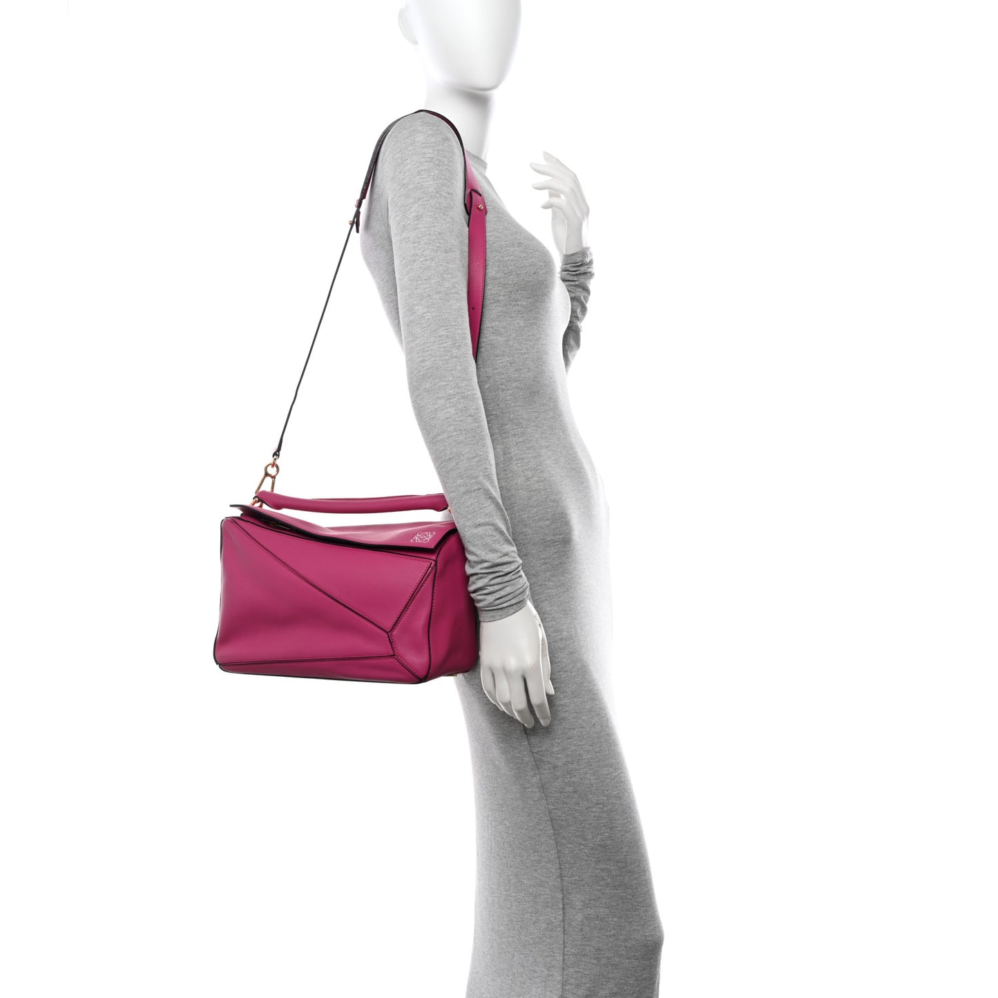 Calfskin Small Puzzle Bag Fuchsia