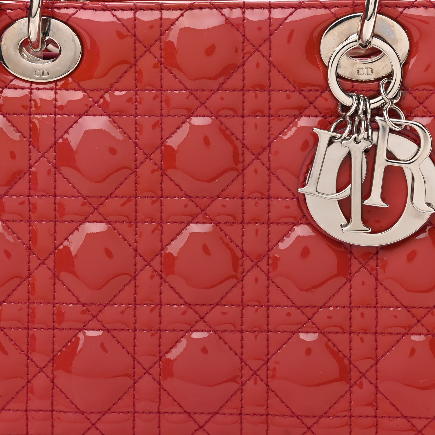 Christian Dior Patent Cannage Medium Lady Dior Red 8 of 10