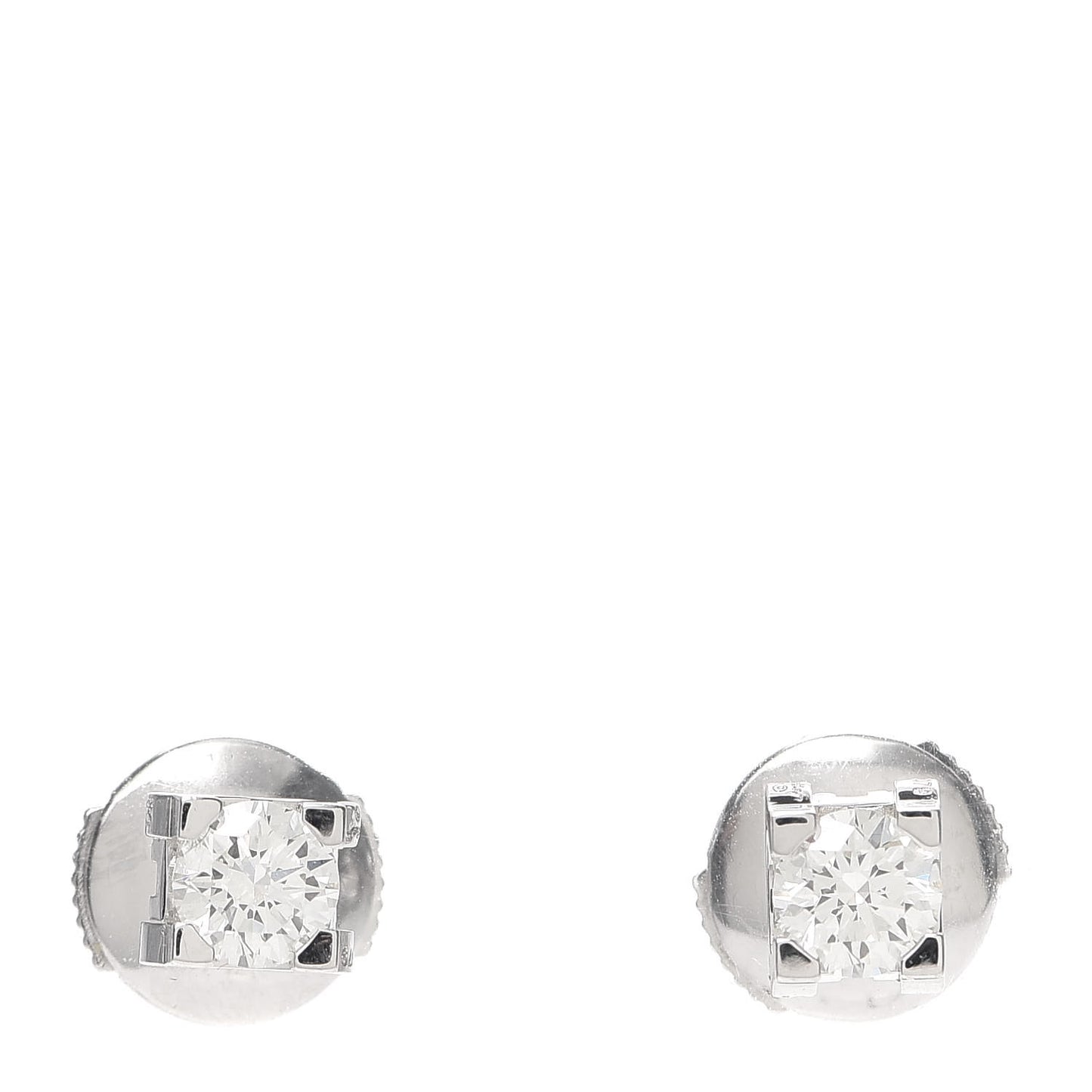 18K White Gold Diamond .47ctw C De Cartier Earrings