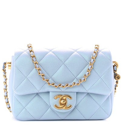 Chanel Iridescent Caviar Quilted Mini My Perfect Flap Light Blue 8 of 10