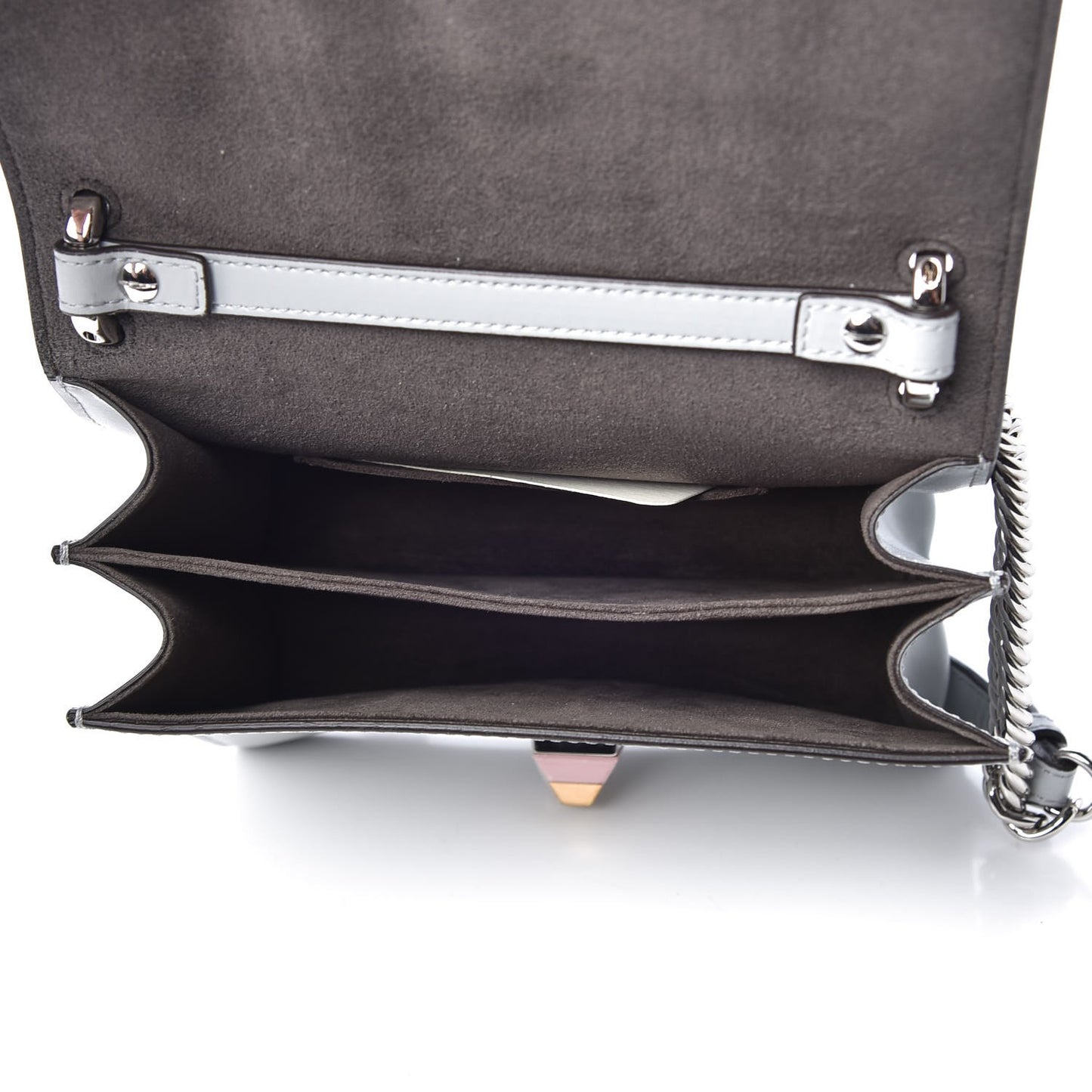 Vitello Liberty Fun Fair Metal Studded Small Kan I Shoulder Bag Grigio Perla Multicolor