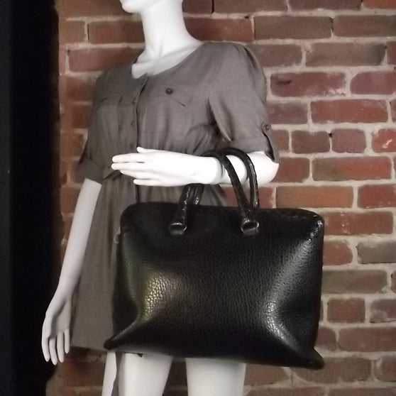 Bottega Veneta Pebbled Leather Briefcase Black 2 of 9