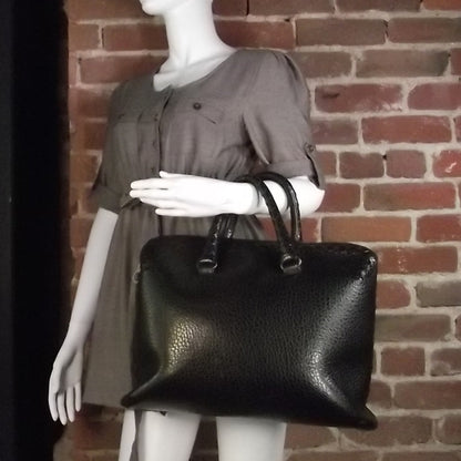 Bottega Veneta Pebbled Leather Briefcase Black 2 of 9