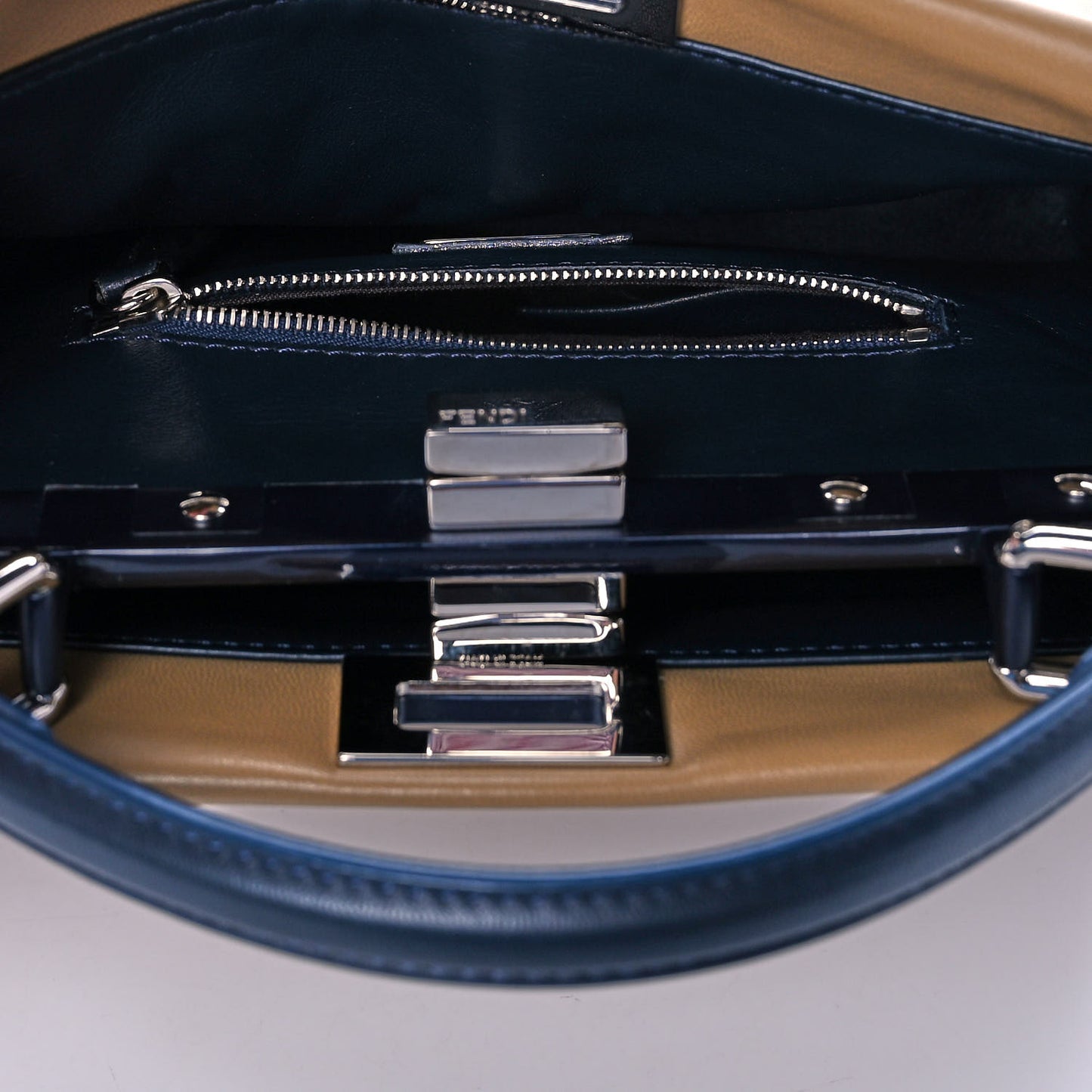 Nappa Colorblock Mini Peekaboo Iconic Satchel Cuoio Oceano Multicolor
