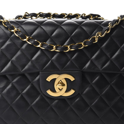 Chanel Lambskin Quilted XL Jumbo Single Flap Black 14 of 15