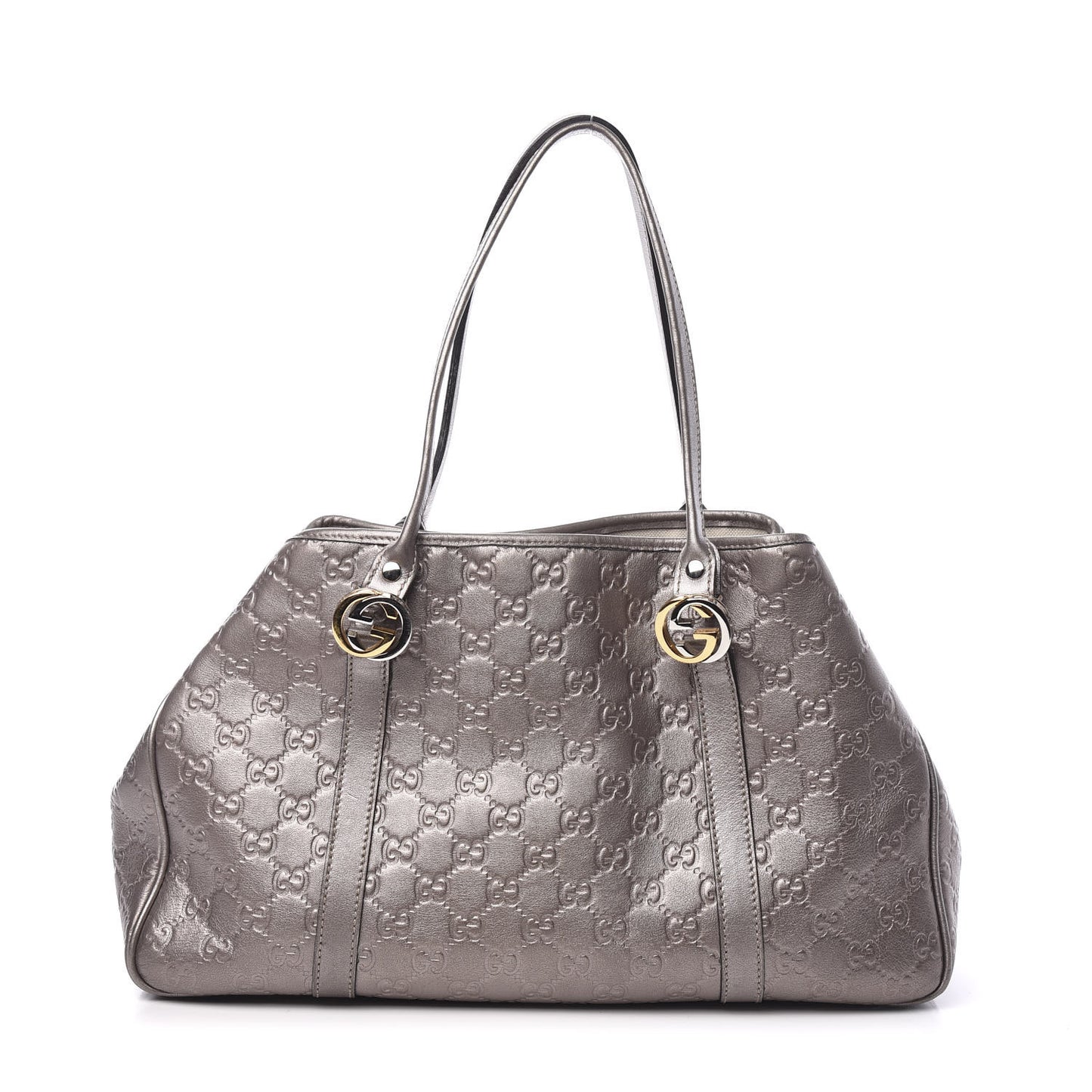Metallic Guccissima Medium GG Twins Tote Mauve
