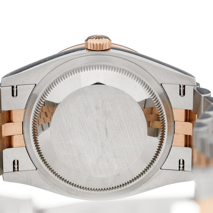 Rolex Stainless Steel 18K Everose Gold Diamond 36mm Oyster Perpetual Datejust Watch Rhodium Roman 126281RBR 4 of 4