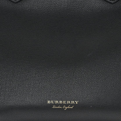 Burberry Derby Calfskin House Check Medium Banner Tote Black 8 of 10