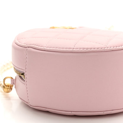Chanel Calfskin Quilted Pearl Round Clutch With Chain Light Pink 9 of 11